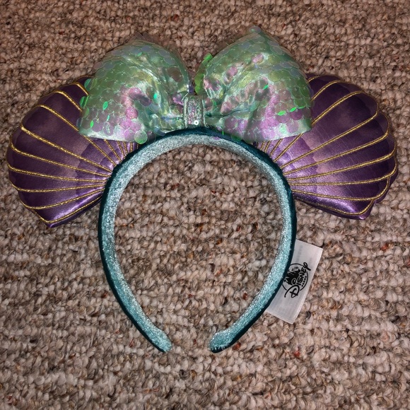 NWOT Disney The Little Mermaid Ariel Themed Minnie Ears Headband - Picture 2 of 5